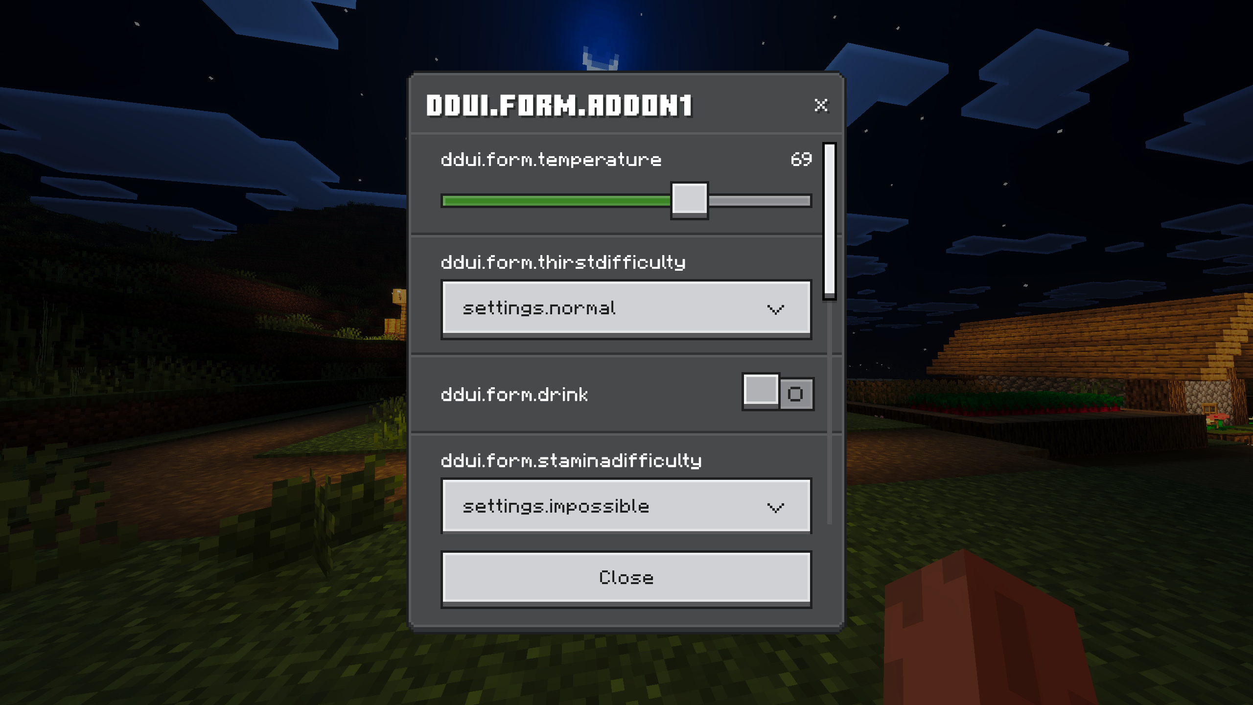 In-game settings and command prompt
